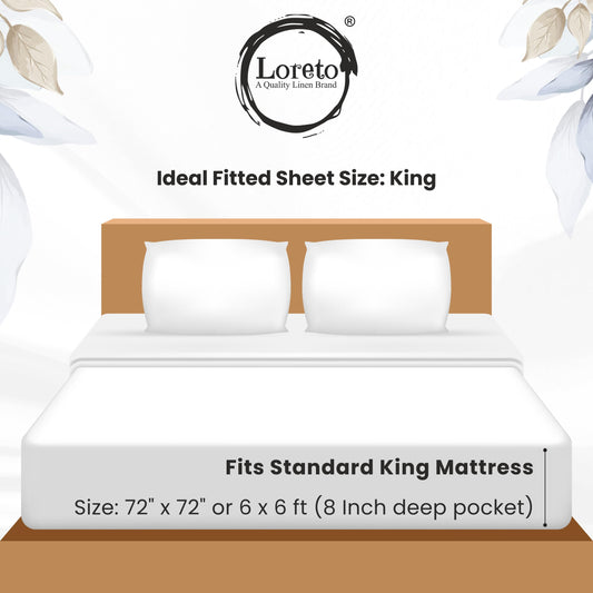 Blue Bus & Banana Yellow Cars 100% Cotton King Size Fitted Bedsheet 72 x 72 Inches with 2 Pillow Covers | Soft & Breathable 144 TC Fabric