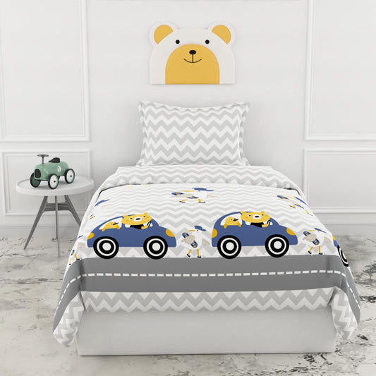 Loreto Cotton Single Flat Bedsheet | Car Ride