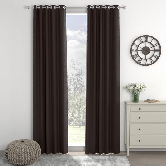 Dark Coffee Door Curtain - Blackout Set of 2 (4 x 7 ft)