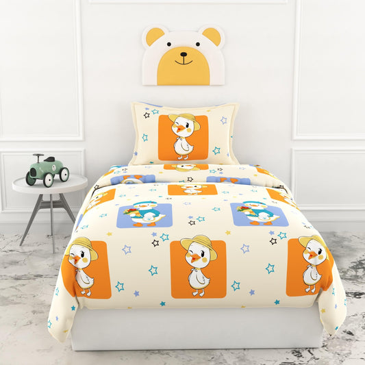 Loreto Cotton Single Flat Bedsheet | Playful Ducks