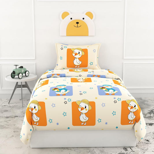 Loreto Cotton Single Flat Bedsheet | Playful Ducks