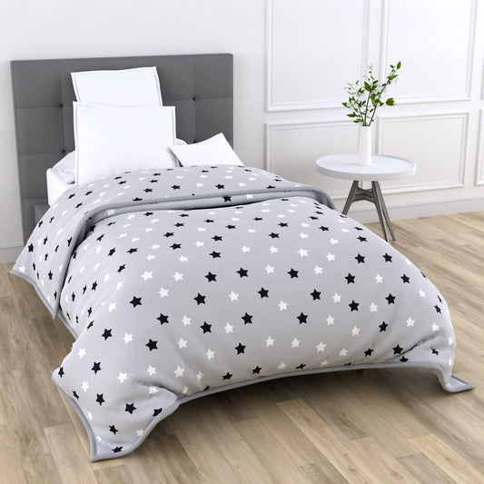 Loreto Cotton Single Blanket | Grey Slate Stars