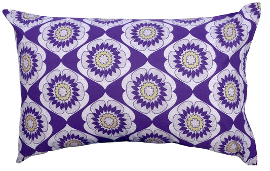 Majestic Purple Floral 144 TC Cotton Pillow Cover Set of 2 - Soft, Breathable & Durable (17 x 27 Inches)