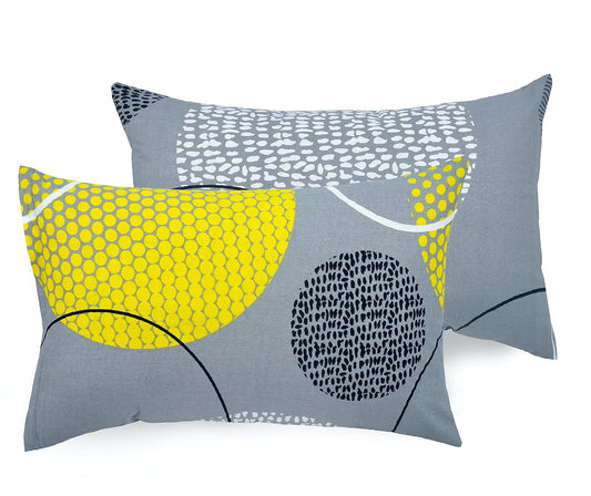 Loreto Cotton Standard Pillow Cover | Cloudburst Yellow
