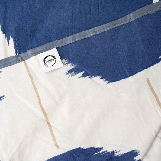 Navy Haze Big Polka 100% Cotton Reversible Single Bed Blanket | Lightweight & Soft AC Dohar | Breathable & Skin-Friendly for All Seasons | 54 x 84 Inches