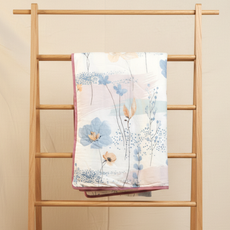 Blush Floral Single Dohar – 100% Cambric Cotton Lightweight AC Blanket (58 x 88 Inches)