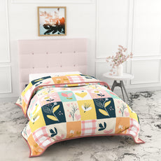 Pastel Garden Single Dohar - 100% Cambric Cotton Lightweight AC Blanket (58 x 88 Inches)