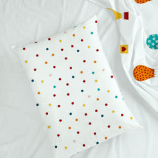 Peacock Blue & Red Balloon 144 TC Cotton Pillow Cover Set of 2 - Soft, Breathable & Durable (17 x 27 Inches)
