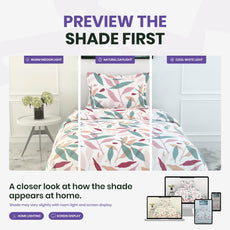 Pink Leaf Whisper Single Bedsheet - 210 TC 100% Cotton with 1 Pillow Cover (58 x 88 Inches)