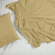 Antique Beige 210 TC Cotton Bedsheet for King Size Bed with 2 Pillow Covers - Soft & Breathable Plain King Bed Sheet, 104 x 104 Inches