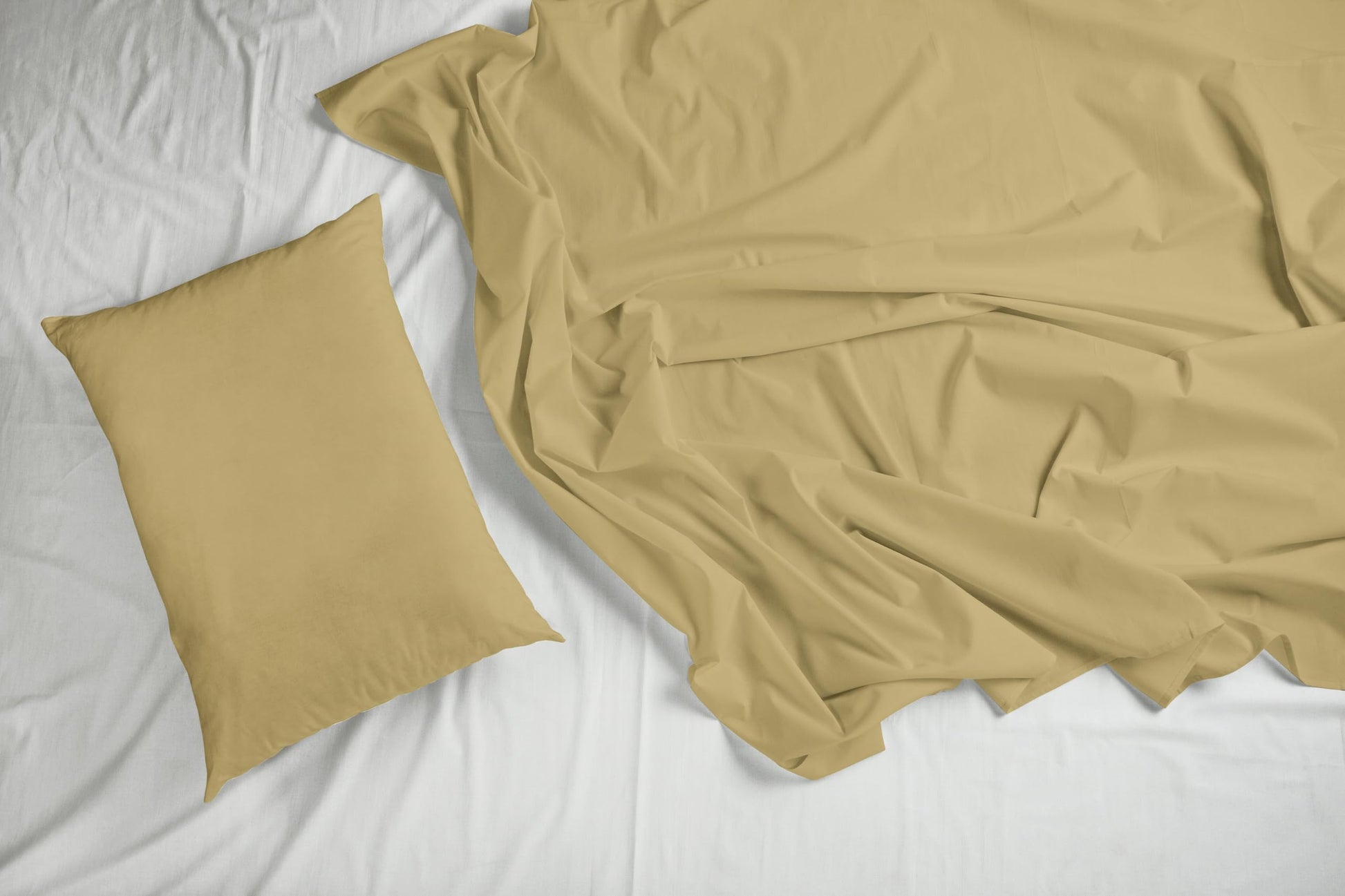 Antique Beige 210 TC Cotton Bedsheet for King Size Bed with 2 Pillow Covers - Soft & Breathable Plain King Bed Sheet, 104 x 104 Inches