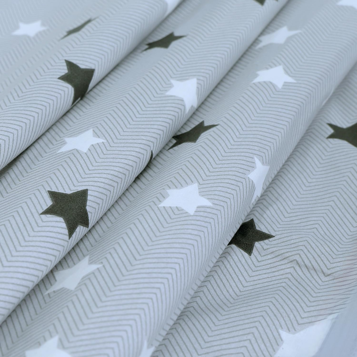 Grey Slate Stars 100% Cotton Reversible Single Bed Blanket | Lightweight & Soft AC Dohar | Breathable & Skin-Friendly for All Seasons | 54 x 84 Inches