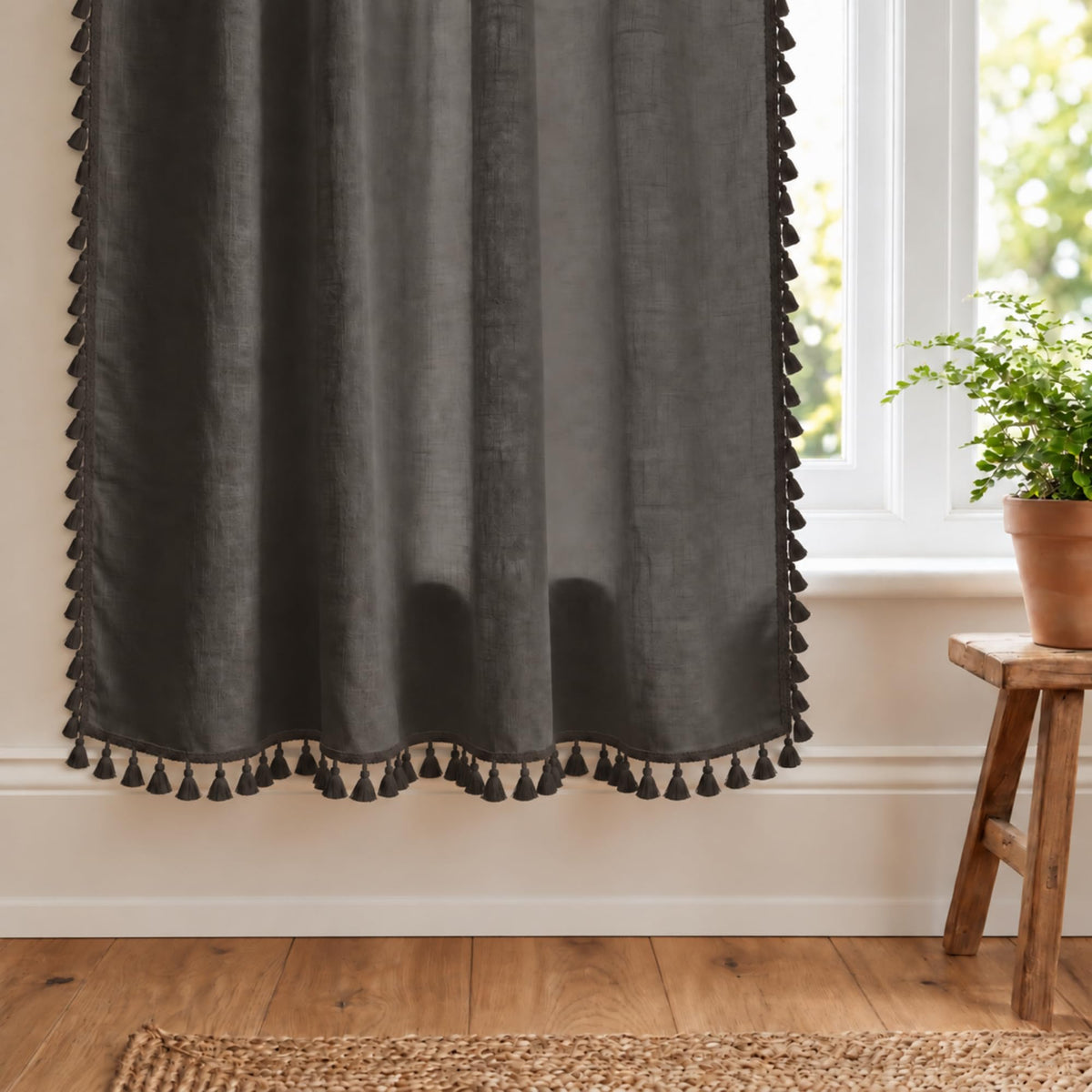 Loreto Dark Taupe Grey Blackout Curtain | Set of 2 | 48 x 60 Inches - main product image