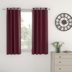 Wine Red Window Curtain - Blackout Set of 2 (4 x 5 ft)