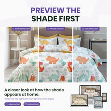 Orange & Mint Alphabet Dino Play Soft & Breathable 100% Cotton Flat King Bedsheet, 144 TC