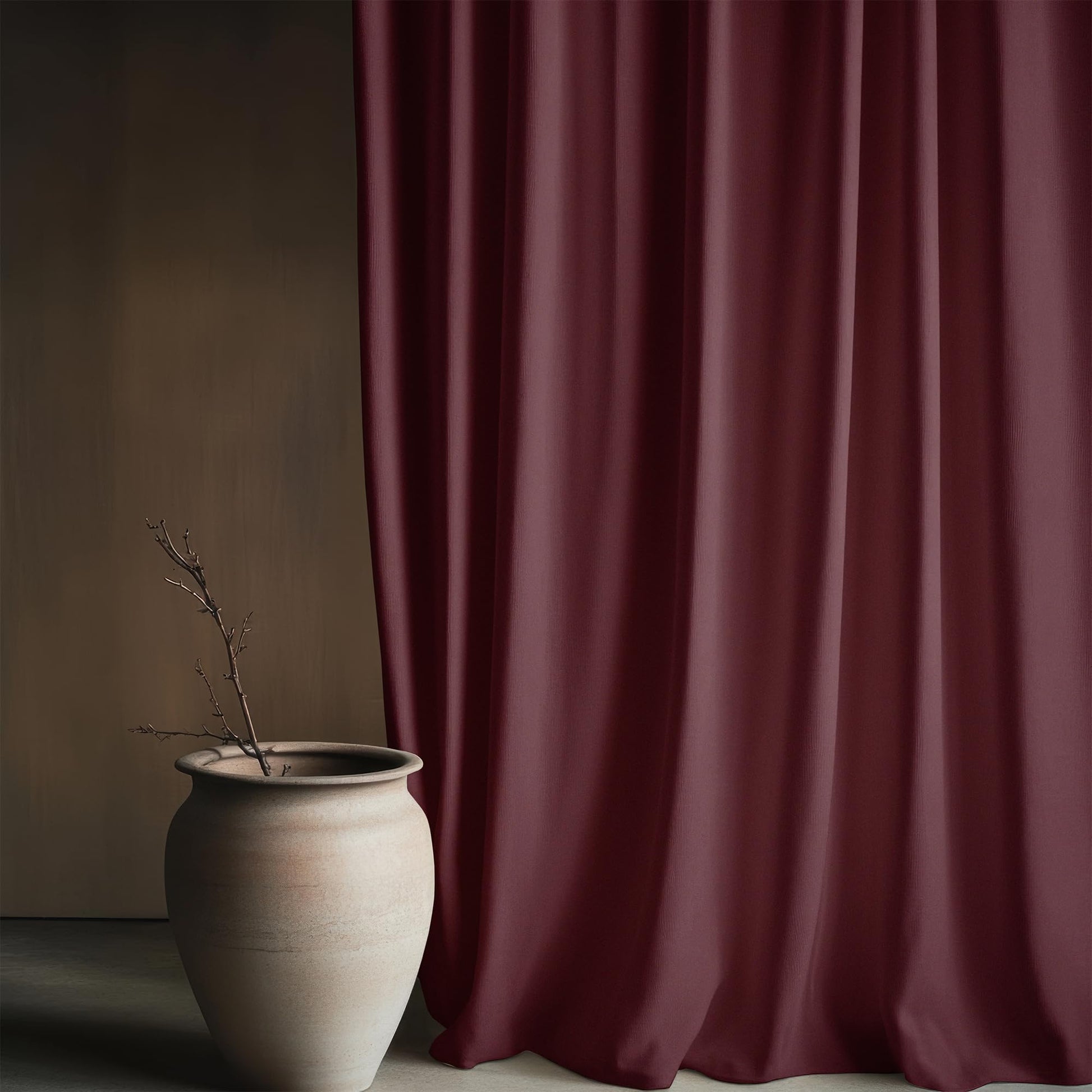 Wine Red Window Curtain - Blackout Set of 2 (4 x 5 ft)