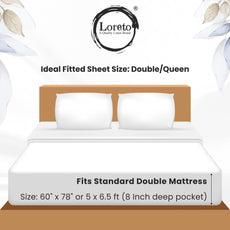 Green & Silver Blooms 100% Cotton Double Fitted Bedsheet with 2 Pillow Covers, 144 TC, 78 x 60 Inches