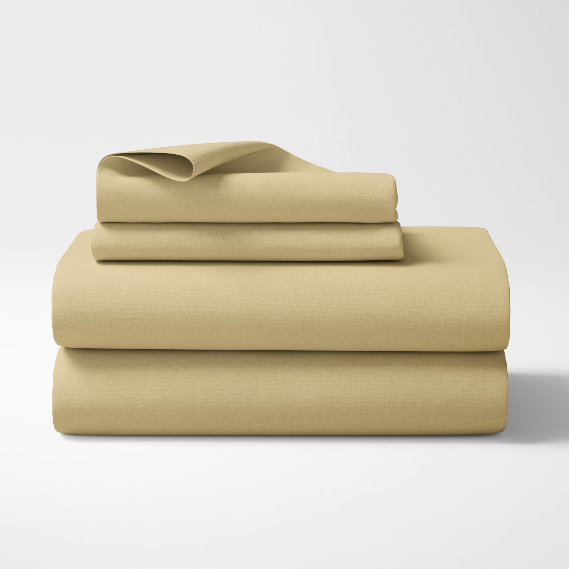 Antique Beige 210 TC Cotton Bedsheet for King Size Bed with 2 Pillow Covers - Soft & Breathable Plain King Bed Sheet, 104 x 104 Inches