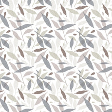 Grey Leaf Double Bedsheet - 210 TC 100% Cotton with 2 Pillow Covers (90 x 90 Inches)
