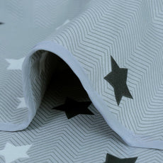Grey Slate Stars 100% Cotton Reversible Single Bed Blanket | Lightweight & Soft AC Dohar | Breathable & Skin-Friendly for All Seasons | 54 x 84 Inches
