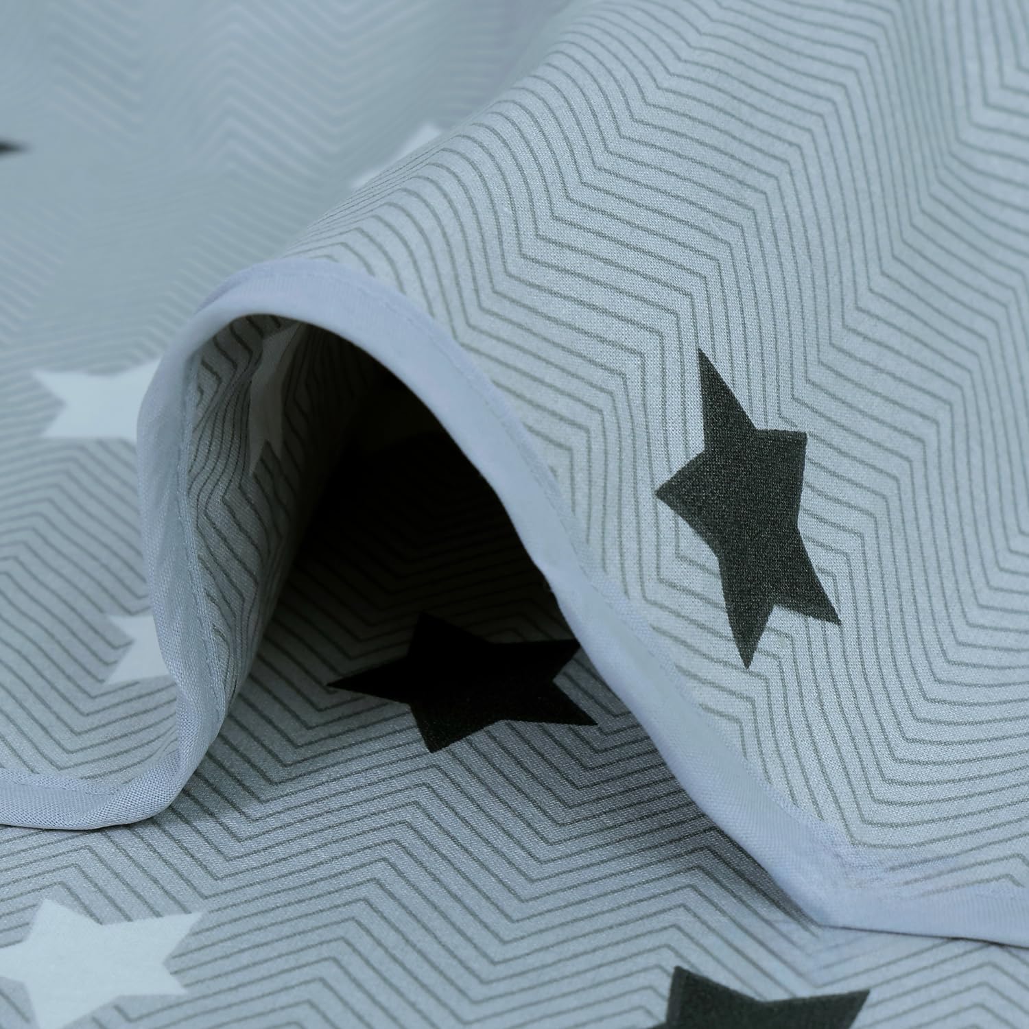 Grey Slate Stars 100% Cotton Reversible Single Bed Blanket | Lightweight & Soft AC Dohar | Breathable & Skin-Friendly for All Seasons | 54 x 84 Inches