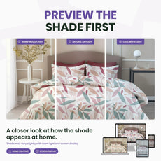 Pink Leaf Double Bedsheet - 210 TC 100% Cotton with 2 Pillow Covers (90 x 90 Inches)