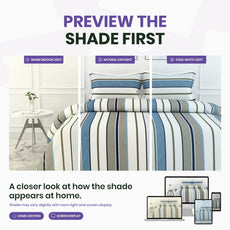 Classic Stellar Striped Soft & Breathable 100% Cotton Flat King Bedsheet, 144 TC