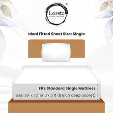 Pastel Pink Animal Pattern 144 TC 100% Cotton Elastic Fitted Single Bedsheet with 1 Pillow Cover - 72 x 36 Inches