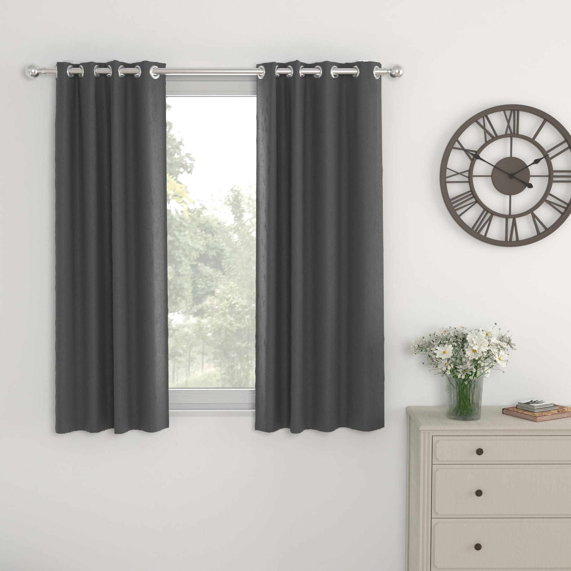 Dim Grey Window Curtain - Blackout Set of 1 (4 x 5 ft)