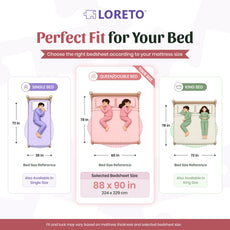 Cherry Red & Cobalt Blue Soft & Breathable 100% Cotton Flat Double Bedsheet, 144 TC