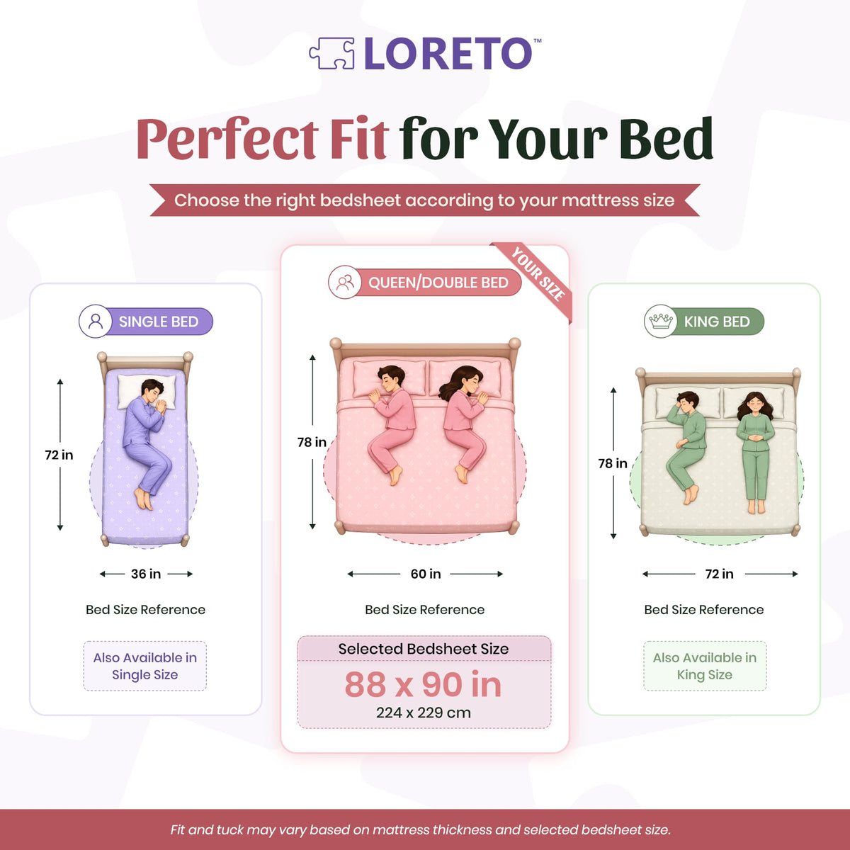 Cherry Red & Cobalt Blue Soft & Breathable 100% Cotton Flat Double Bedsheet, 144 TC