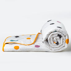 Loreto Cotton Single Comforter | Lemon Drops with Polka Dots