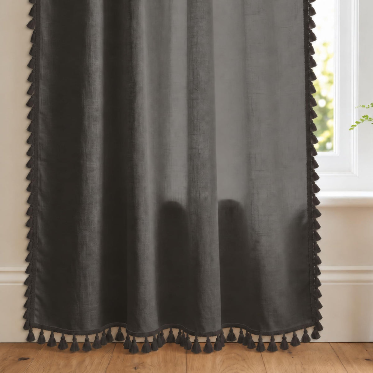 Loreto Dark Taupe Grey Blackout Curtain | Set of 1 | 48 x 84 Inches - main product image