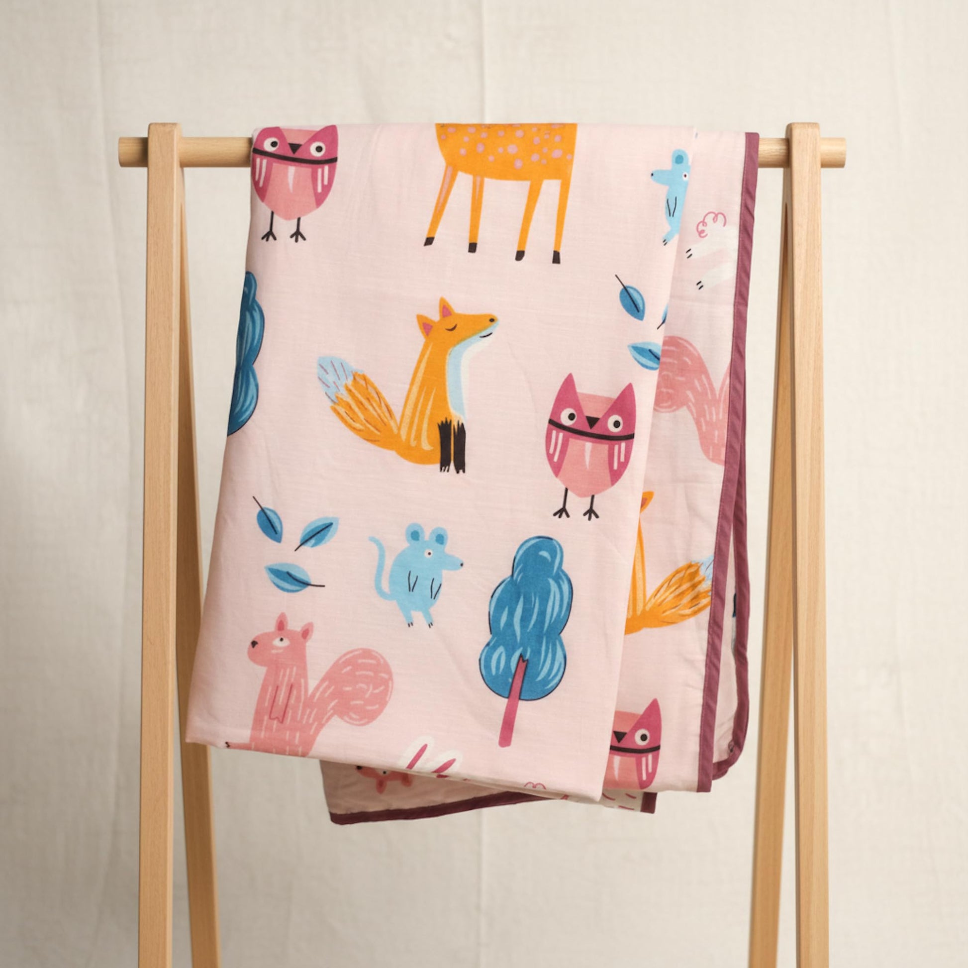 Baby Animals Single Dohar - 100% Cambric Cotton Lightweight AC Blanket (58 x 88 Inches)