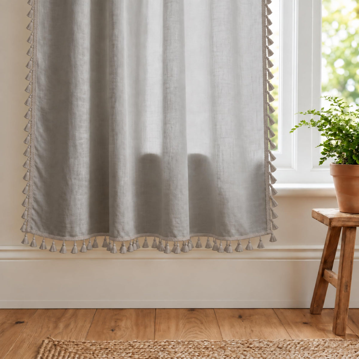 Loreto Soft Light Grey Blackout Curtain | Set of 2 | 48 x 60 Inches - main product image