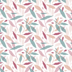 Pink Leaf Double Bedsheet - 210 TC 100% Cotton with 2 Pillow Covers (90 x 90 Inches)