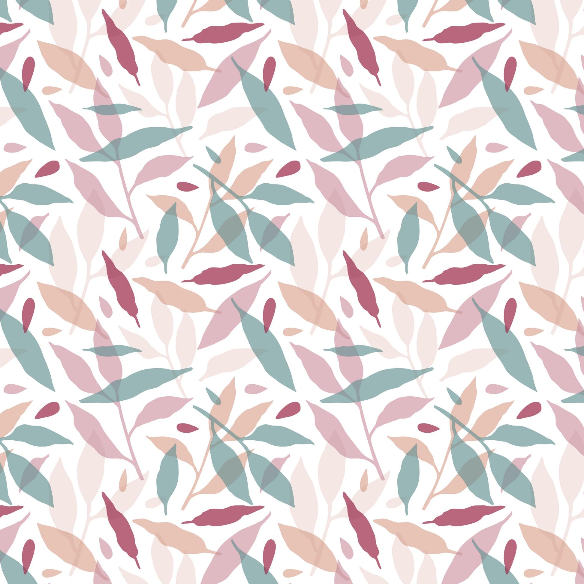 Pink Leaf Double Bedsheet - 210 TC 100% Cotton with 2 Pillow Covers (90 x 90 Inches)