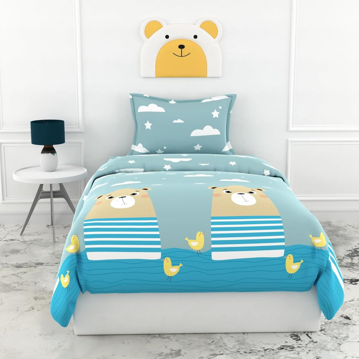 Loreto Cotton Single Flat Bedsheet | Bear & Duck
