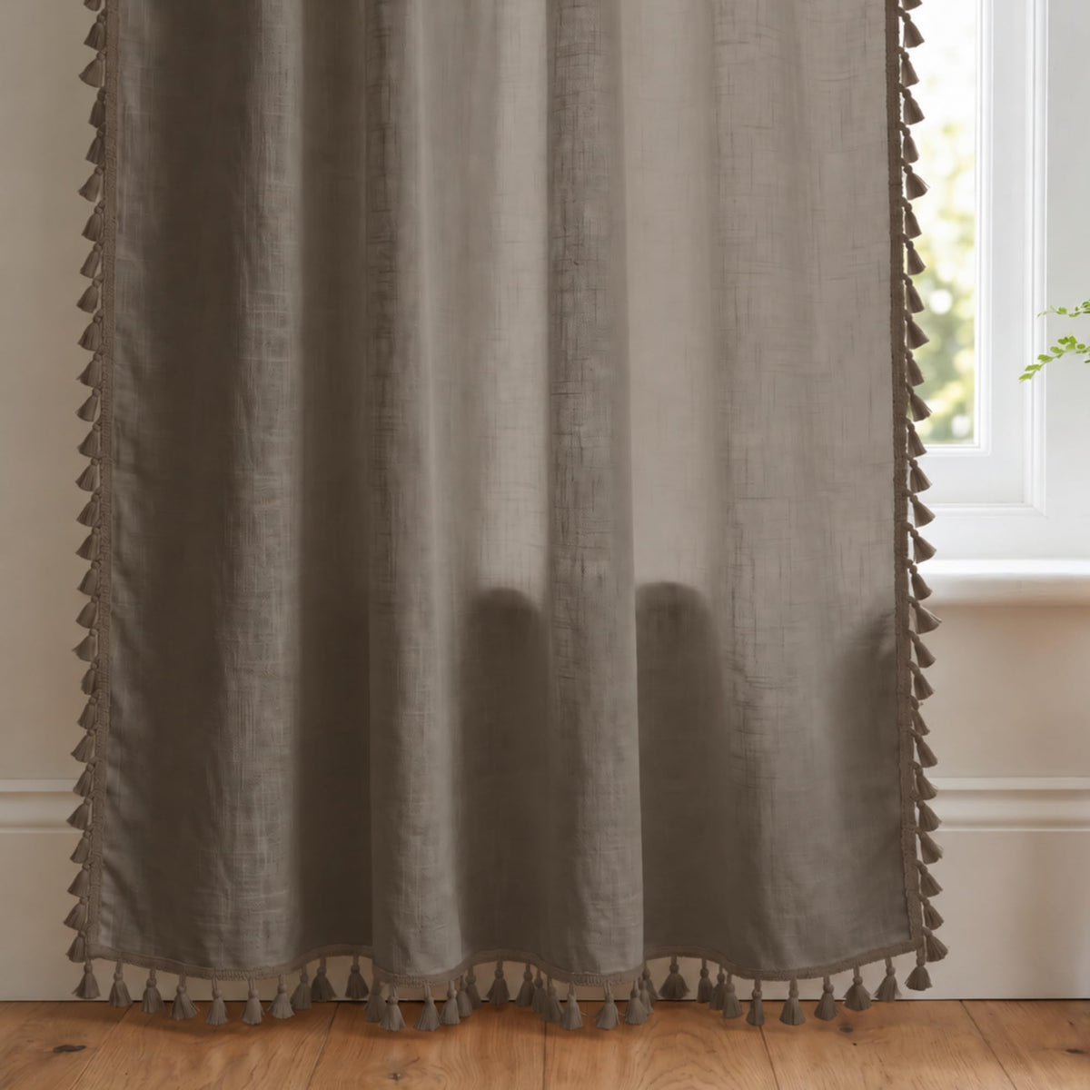 Loreto Warm Brown Taupe Blackout Curtain | Set of 1 | 48 x 84 Inches - main product image