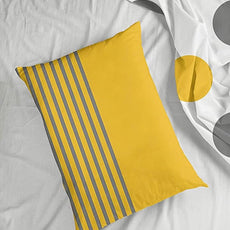 Yellow and Grey Polka Dots 100% Cotton Pillow Covers, Pack of 2, 144 TC