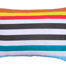 Multicolor Vibrant Stripes 144 TC Cotton Pillow Cover Set of 2 - Soft, Breathable & Durable (17 x 27 Inches)