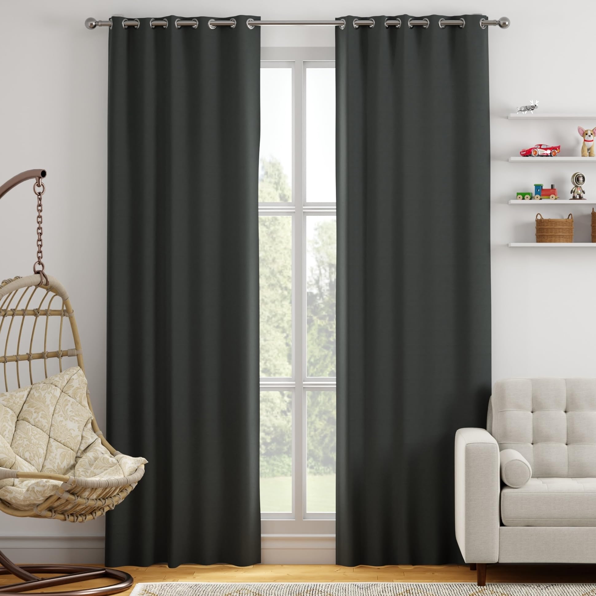 Dim Grey Door Curtain - Blackout Set of 1 (4 x 7 ft)