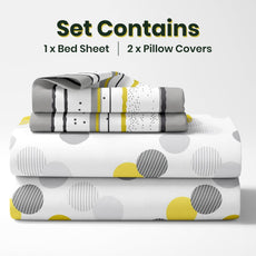Soft White Tender Shoots Design Soft & Breathable 100% Cotton Flat King Bedsheet, 144 TC