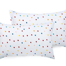 Peacock Blue & Red Balloon 144 TC Cotton Pillow Cover Set of 2 - Soft, Breathable & Durable (17 x 27 Inches)