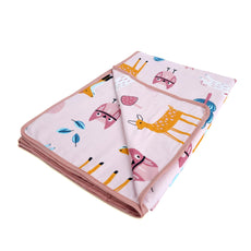 Baby Animals Single Dohar - 100% Cambric Cotton Lightweight AC Blanket (58 x 88 Inches)