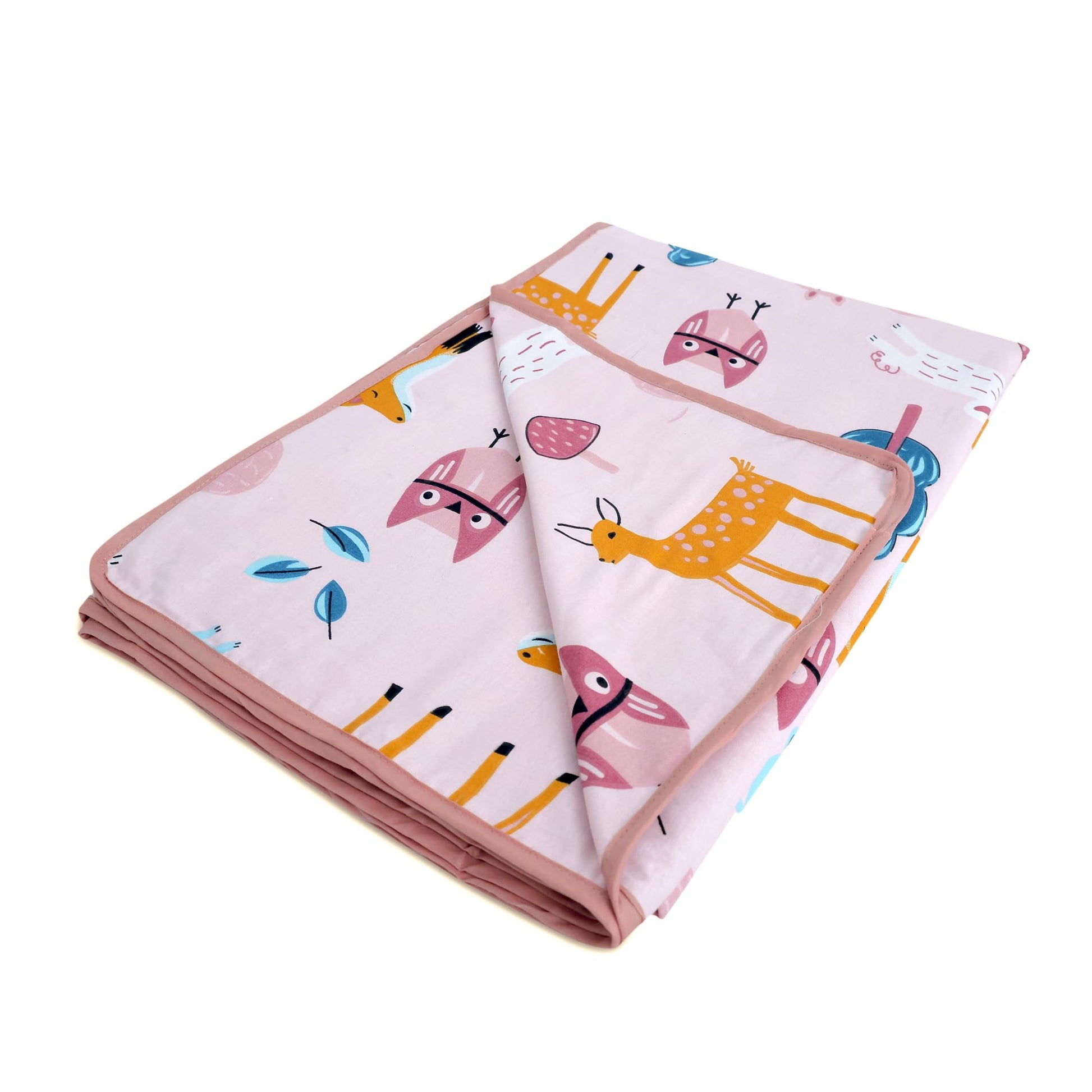 Baby Animals Single Dohar - 100% Cambric Cotton Lightweight AC Blanket (58 x 88 Inches)