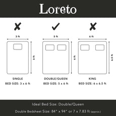 White and Dark Grey Geometric 100% Cotton Flat Double Bedsheet, 144 TC