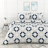 Loreto Cotton Double Bedsheet | Colonial Blue Matrix
