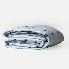Nile Blue Stars 100% Cotton Reversible Comforter for Single Bed | 150 GSM Lightweight Winter Quilt | AC Blanket 54