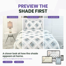 Mist & Charcoal Grid 100% Pure Cotton Bedsheet for Single Bed | 186 TC Soft & Breathable Flat Sheet with Pillow Cover | 58 x 88 Inches